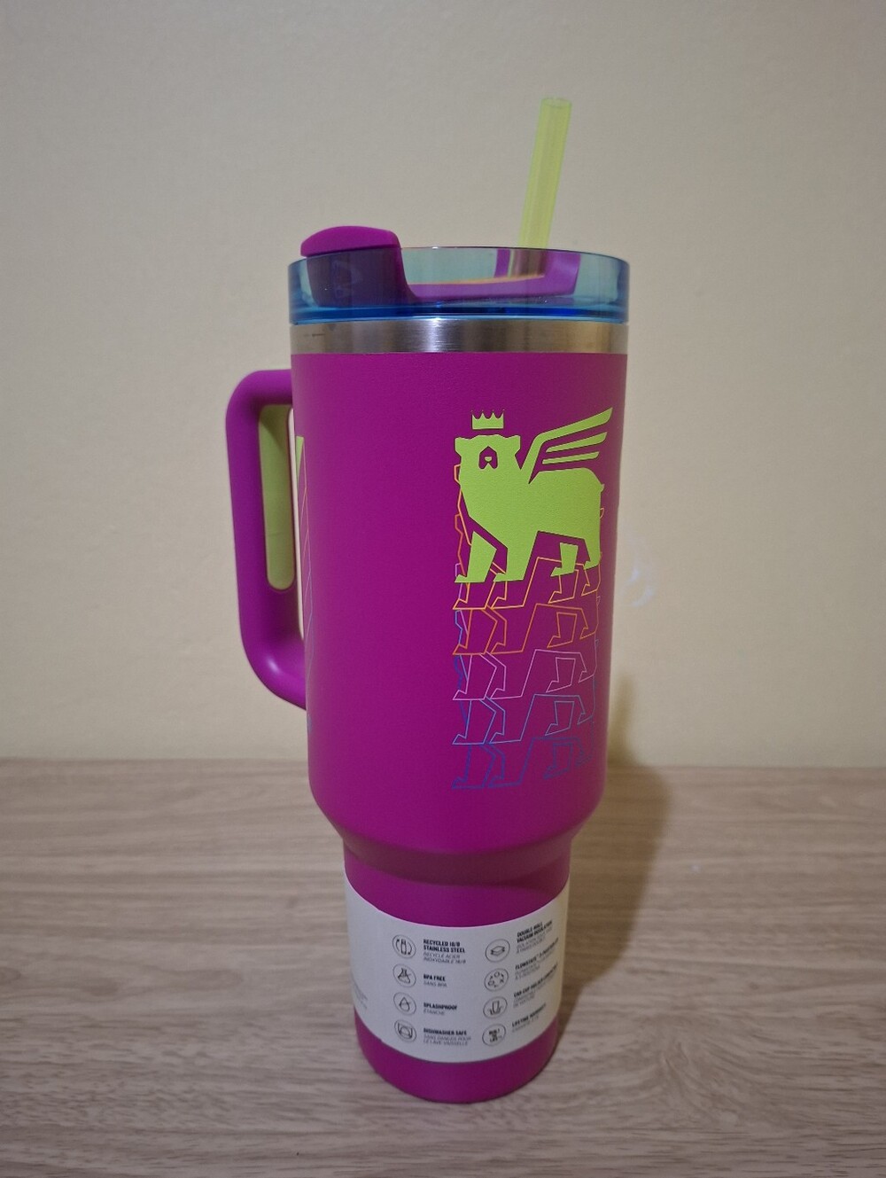 Stanley 2024 Reverb Collection NEON VIVID VIOLET 40oz Quencher Tumbler BNWT - Picture 2 of 3